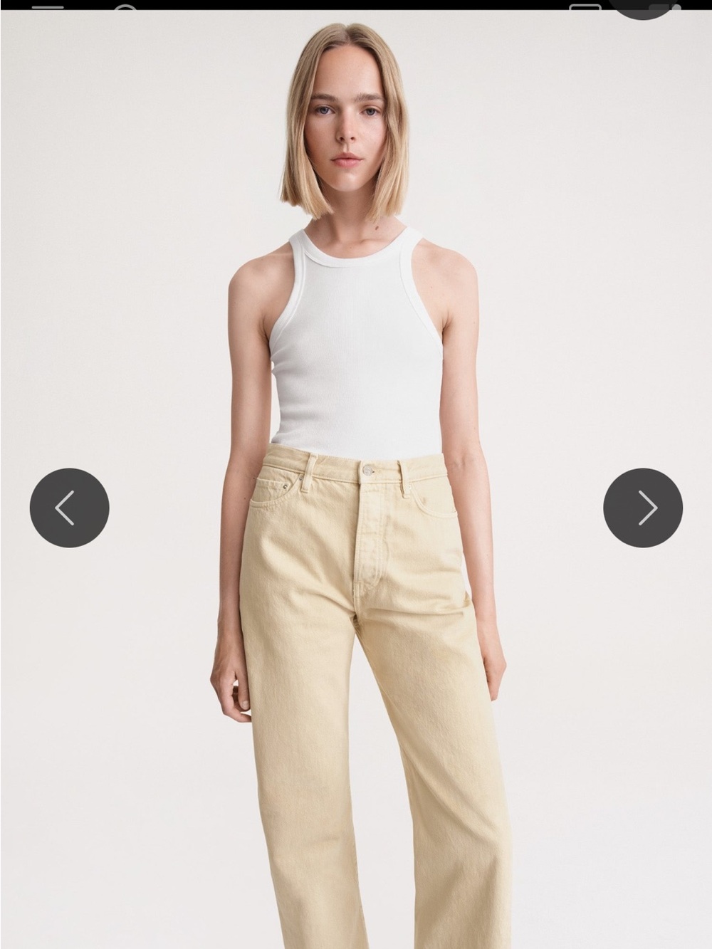 Toteme Straight-Leg Jeans in Soft Cream